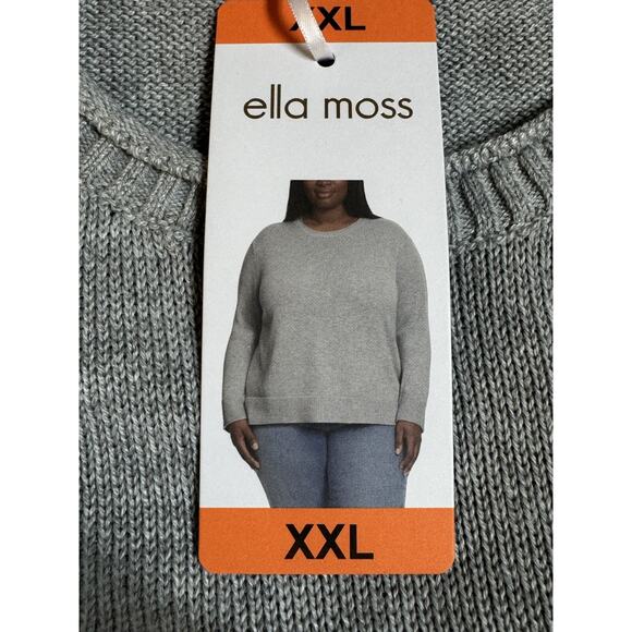 ELLA MOSS Crew Neck Long Sleeve Sweater Heather Gray Women's Size XXL - Picture 8 of 9